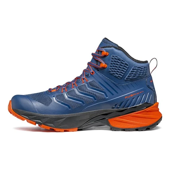 Scarpa Rush Mid GORE-TEX Boots Blue Orange Black 4 Scarpa Rush Mid GORE-TEX Boots Blue Orange Black - Image 2
